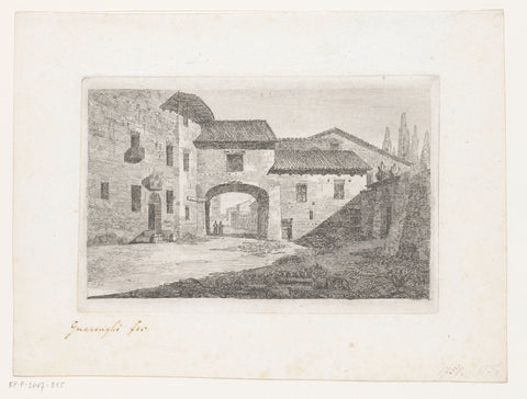 View of a city gate in Rome, Giacomo Quarenghi, 1751 Canvas Print