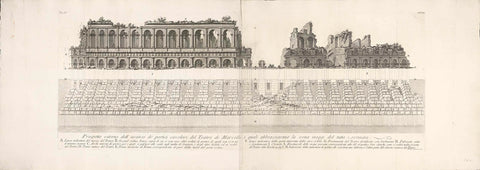 Theater van Marcellus te Rome, Giovanni Battista Piranesi, c. 1756 - c. 1757 Canvas Print