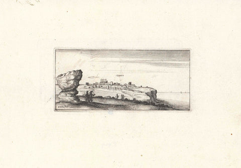 Gezicht op ruïnes bij Dover, Wenceslaus Hollar, 1642 Canvas Print