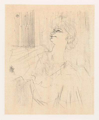 Portret van actrice Yvette Guilbert in A Ménilmontant de Bruant, Henri de Toulouse-Lautrec, 1898 Canvas Print