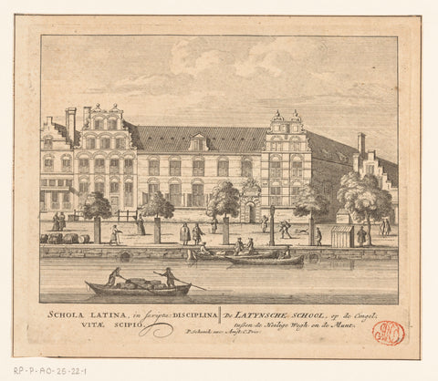 View of the Latin School in Amsterdam, anonymous, 1757 - 1766 Canvas Print