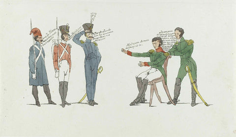 Cartoon on yards of foreign soldiers by Belgium, 1831, anonymous, 1831 Canvas Print