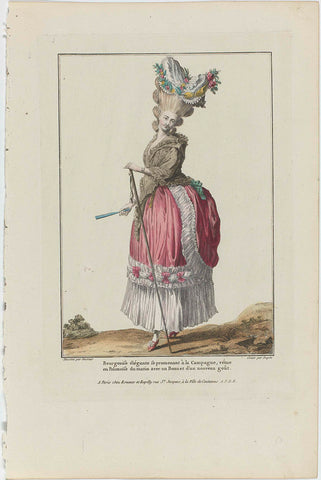 Gallery des Modes et Costumes Français, 1778, J 53 : Bourgeoise élégant (...), Dupin, c. 1778 Canvas Print