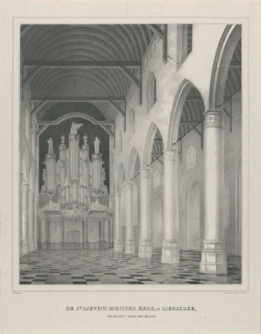 Interior of the Sint-Lievensmonsterkerk in Zierikzee, before the fire of 1832, Jacob Korsten, 1832 Canvas Print