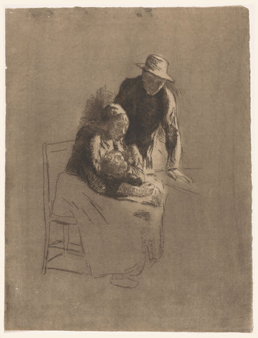 Peasant family, Albert Neuhuys (1844-1914), 1854 - 1935 Canvas Print