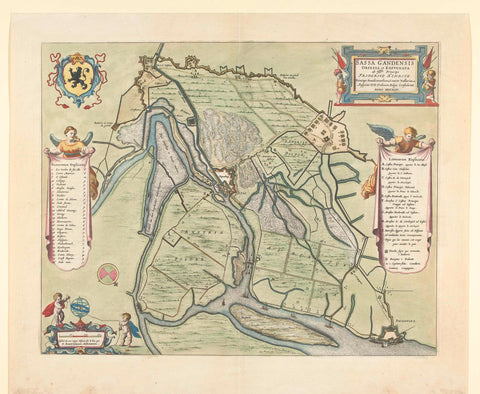 Map of siege and conquest of Sas-van-Gent, 1644, anonymous, 1647 - 1649 Canvas Print