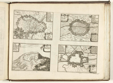 Maps of Lille, Douai, Montcassel and Yperen, 1726, Laurens Scherm, 1726 Canvas Print