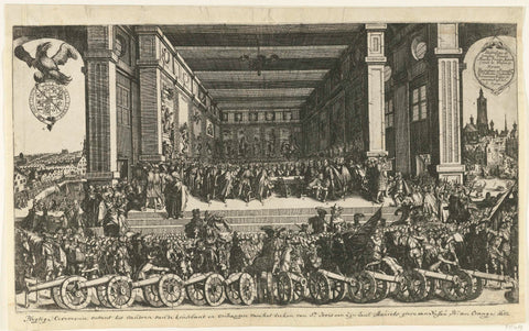 Maurits's investiture with the Order of the Garter, 1613, Simon Frisius, 1613 Canvas Print