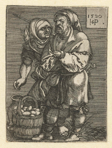 Farmer sells eggs, Hans Sebald Beham, 1520 Canvas Print