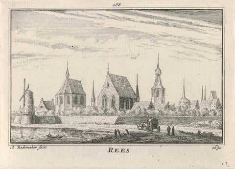 View of Rees, Abraham Rademaker, 1727 - 1733 Canvas Print