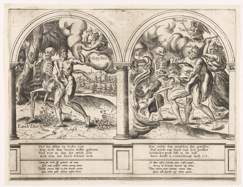 The Sinful Man Driven to Hell by God's Wrath, Frans Huys, 1546 - 1562 Canvas Print