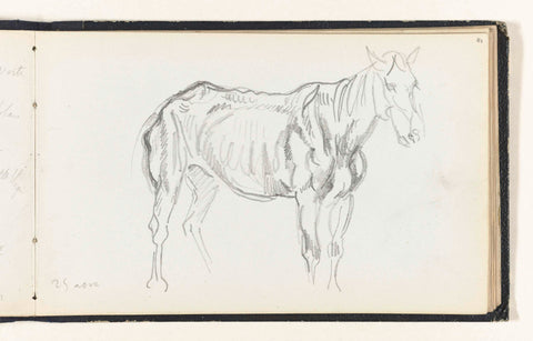 Sketch of a horse, Eugène Delacroix, 1852 - 1854 Canvas Print