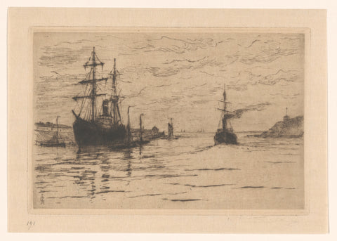 Harbor at IJmuiden, Carel Nicolaas Storm van 's-Gravesande, c. 1884 Canvas Print