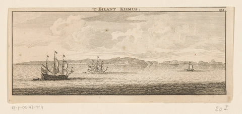 View of the island of Kismis from the water, anonymous, 1714 Canvas Print