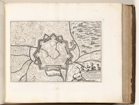 Map of Maubeuge, ca. 1695, anonymous, 1695 - 1697 Canvas Print