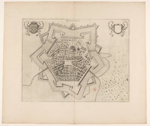 Map of Hesdin, anonymous, 1652 Canvas Print