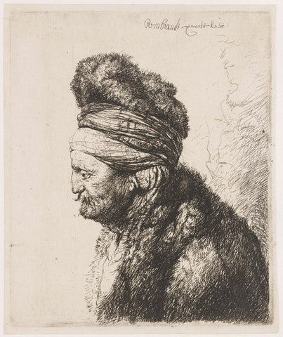 The Second Oriental Head, Rembrandt van Rijn, c. 1635 Canvas Print