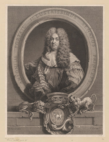 Portret van Antoine Portail, Pierre Drevet, 1715 - 1736 Canvas Print