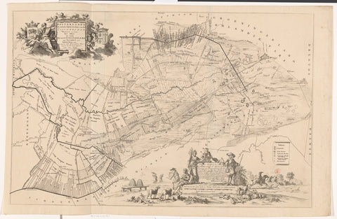 Map of the grietenij Opsterland, Jan Luyken (attributed to), 1718 Canvas Print