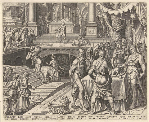 King Josiah celebrates Passover, Philips Galle, c. 1569 Canvas Print