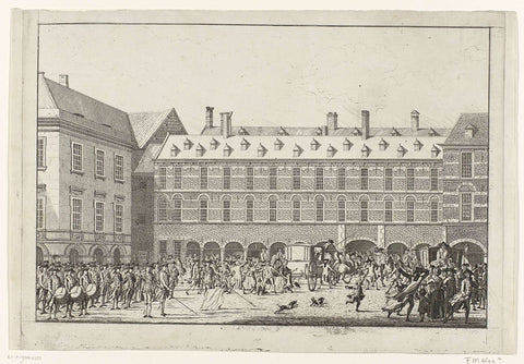 Disturbances when the Deputies of Dordrecht drive through the Stadhouderspoort on the Binnenhof, 1786, Carel Frederik Bendorp (I), 1786 Canvas Print