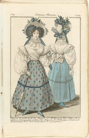 Journal des Dames et des Modes 1829, Costumes Parisiens (2709), anonymous, 1829 Canvas Print