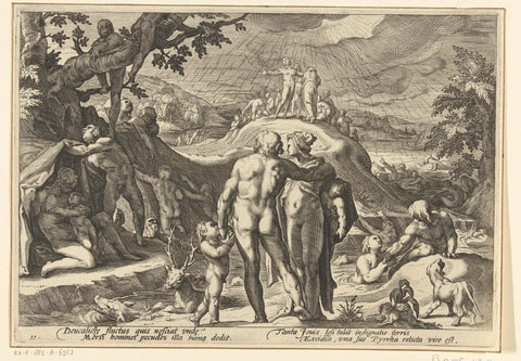 Zondvloed van Deucalion, Hendrick Goltzius (workshop of), 1589 Canvas Print