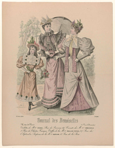 Journal des Demoiselles, 1 June 1894, No. 4992: Toilettes de Mme Gradoz (...), P. Deferneville, 1894 Canvas Print