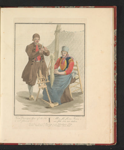 Fishing couple from Schokland, Ludwig Gottlieb Portman, 1804 Canvas Print