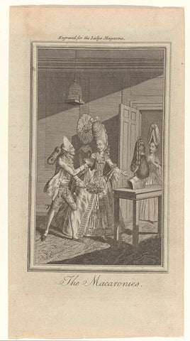 The Macaronies, anonymous, after 1770 - c. 1775 Canvas Print