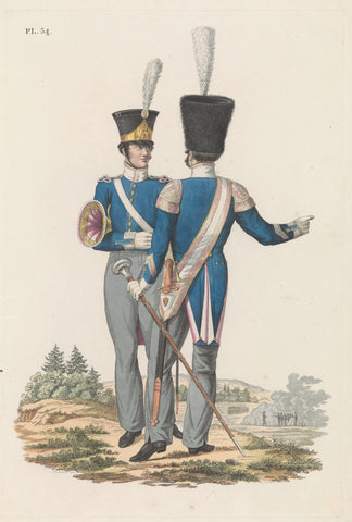 Tamboer-Majoor, and Muzijkant, both of the National Infantry, Dirk Sluyter, 1826 Canvas Print