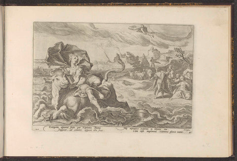 The kidnapping of Europe, Hendrick Goltzius (workshop or), 1728 Canvas Print