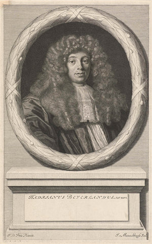 Portrait of Hadriaan Beverland, Johannes Willemsz. Munnickhuysen, c. 1676 - c. 1680 Canvas Print