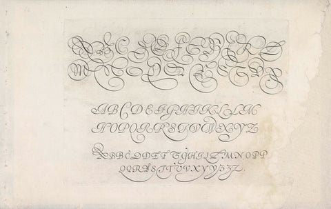 Writing example: three times the alphabet in capitals, Simon Frisius, 1605 Canvas Print