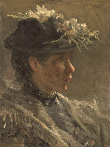 Study of Sijtje van Bemmel (1880-1963), Jozef Israëls, 1896 Canvas Print