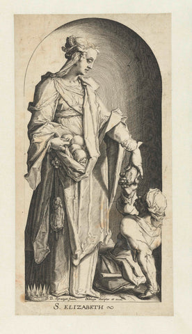 Saint Elisabeth of Hungary, Jacob de Gheyn (II), 1591 - 1595 Canvas Print