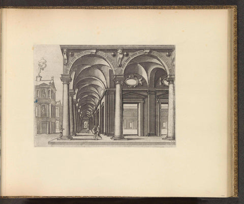 Colonnade around a courtyard, Johannes or Lucas van Doetechum, c. 1601 Canvas Print