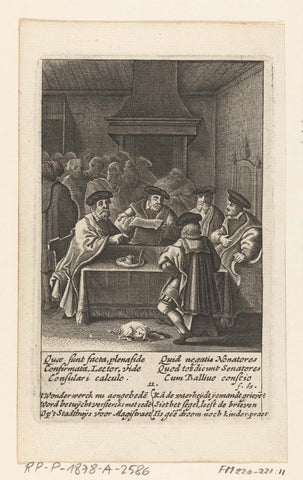 Council meeting in which the miracle is sealed, 11, Boetius Adamsz. Bolswert, 1639 Canvas Print