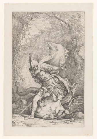 Jason and the Dragon, Salvator Rosa, c. 1663 - c. 1664 Canvas Print