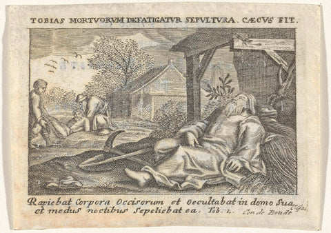 Tobias is sleeping, Cornelis Galle (II), 1812 Canvas Print