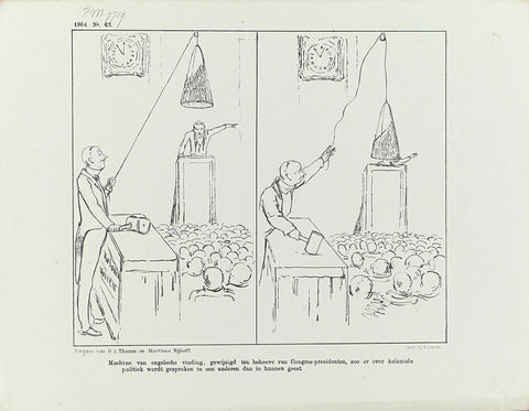 Spotprent over het congres over koloniale politiek, 1864, Johan Michaël Schmidt Crans, 1864 Canvas Print