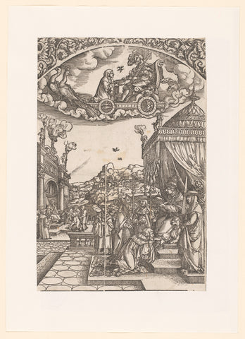 Jupiter in his triumphal chariot, among them his planet children, anonymous, Hans Sebald Beham, 1510 - 1550 Canvas Print