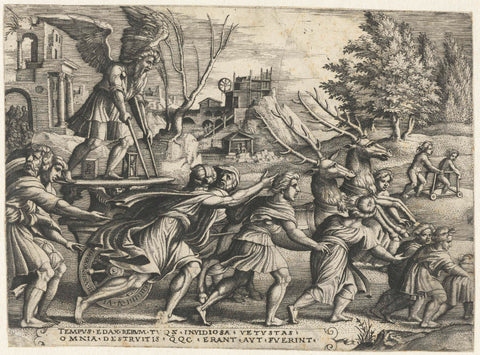 Triumph of Time, Georg Pencz, 1537 - 1541 Canvas Print