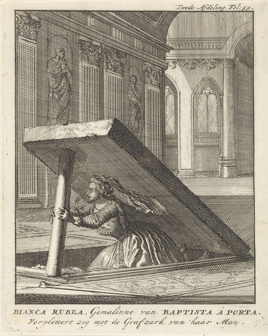 Suicide of Bianca di Rossi, 1253, Caspar Luyken, 1699 Canvas Print