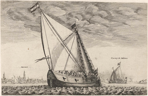 View of the Scheldt near Antwerp, Wenceslaus Hollar, 1647 - 1727 Canvas Print