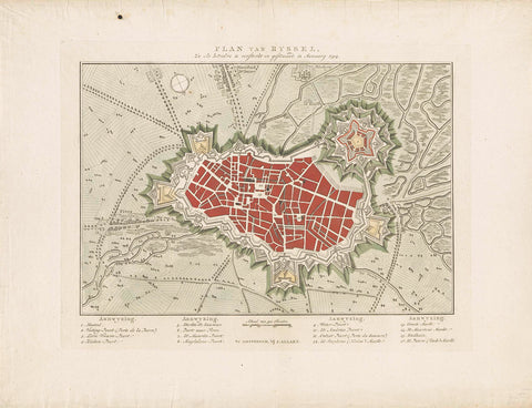 Plan van de versterkingen van Rijssel, 1794, Cornelis van Baarsel, 1794 Canvas Print