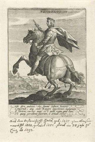 Frederick III of Habsburg on horseback, Crispijn van de Passe (I), 1604 Canvas Print