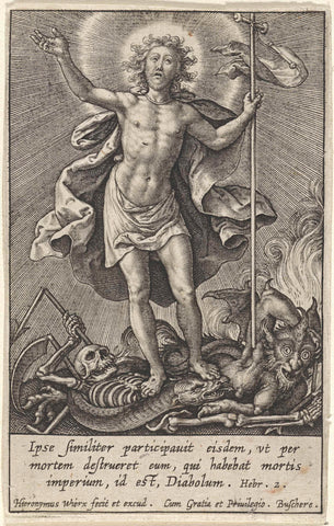 Triumphant Christ, Hieronymus Wierix, 1563 - before 1619 Canvas Print