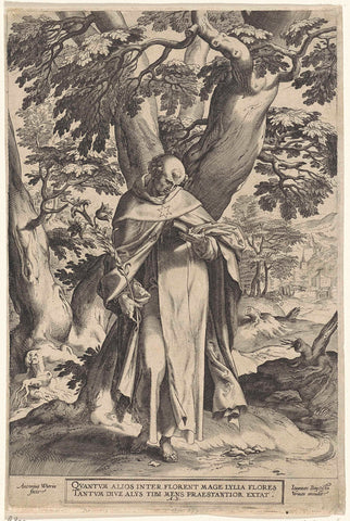 Landscape with St. Dominic, Antonie Wierix (II), 1573 - 1604 Canvas Print