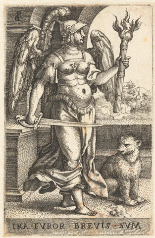 Wrath (Ira), Georg Pencz, 1539 - 1543 Canvas Print